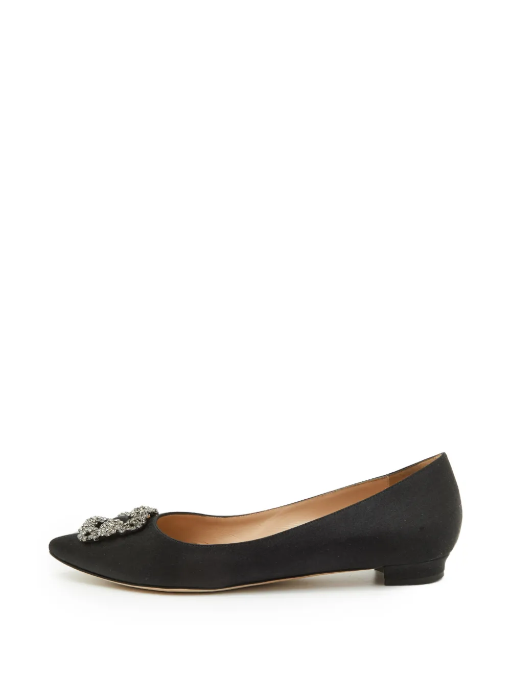 Manolo Blahnik Hangisi crystal ballet flats - Schwarz