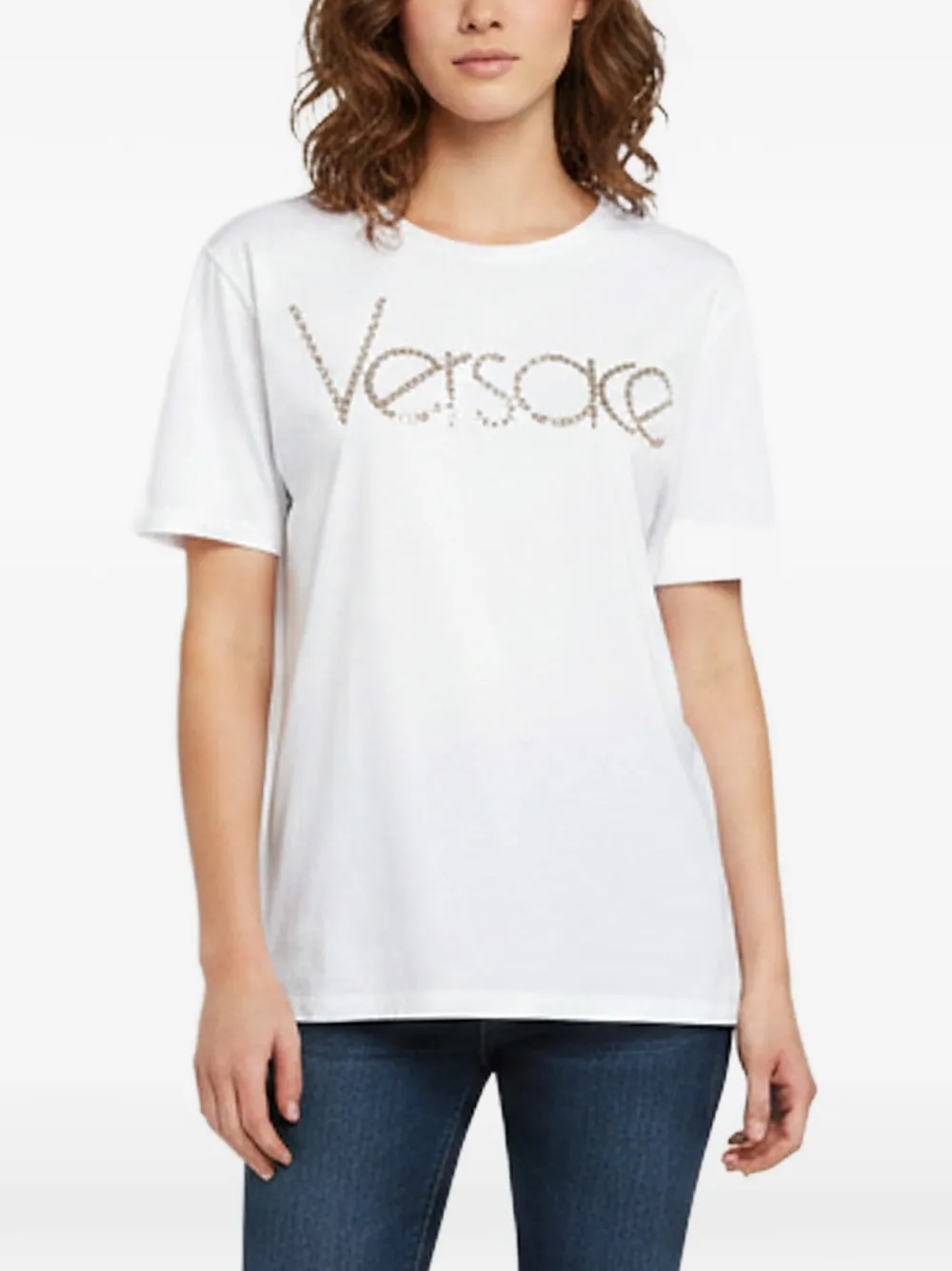 Versace Pre-Owned logo-embellished T-shirt - Bianco