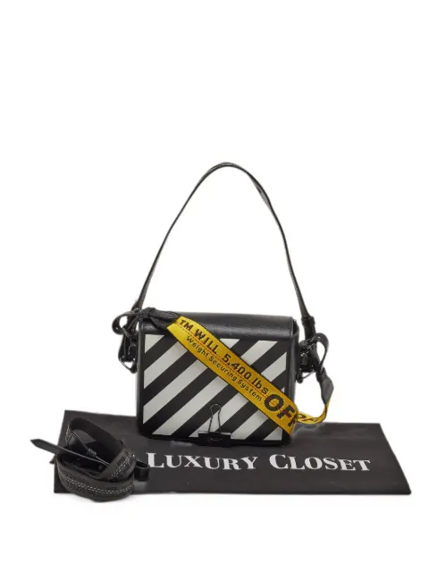 Off-White Pre-Owned medium Binder Clip diagonal-print shoulder bag