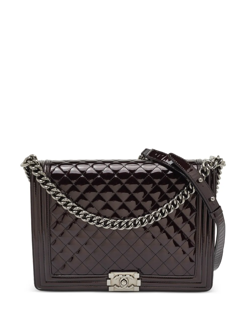 CHANEL Pre-Owned 2014 large Boy diamond-quilted shoulder bag - Rosso
