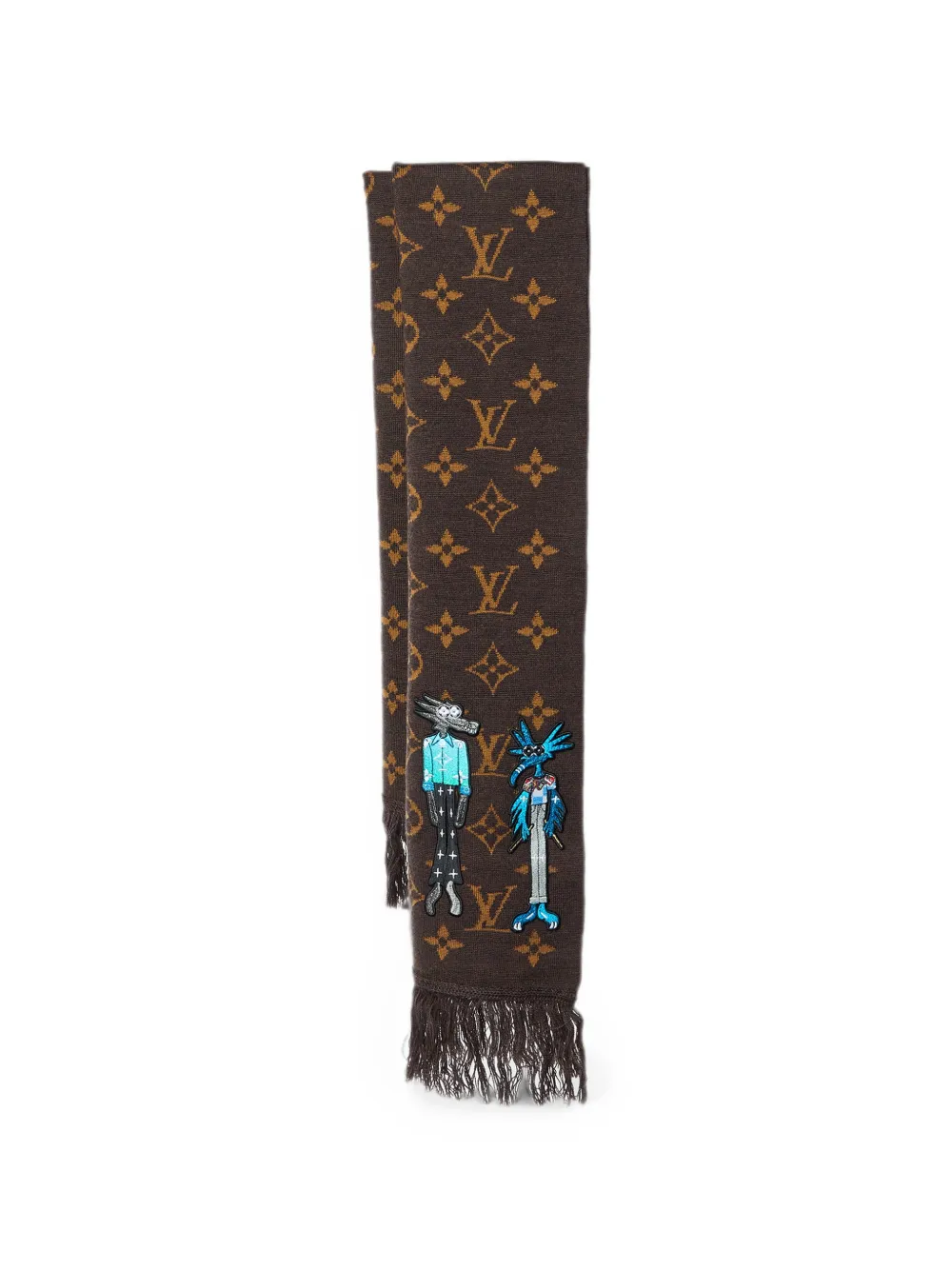 Louis Vuitton Pre-Owned Zoooom Adventures With Friends Monogram scarf - Braun