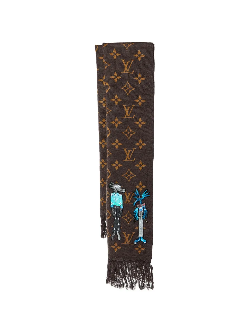 Louis Vuitton Pre-Owned Zoooom Adventures With Friends Monogram scarf - Marrone