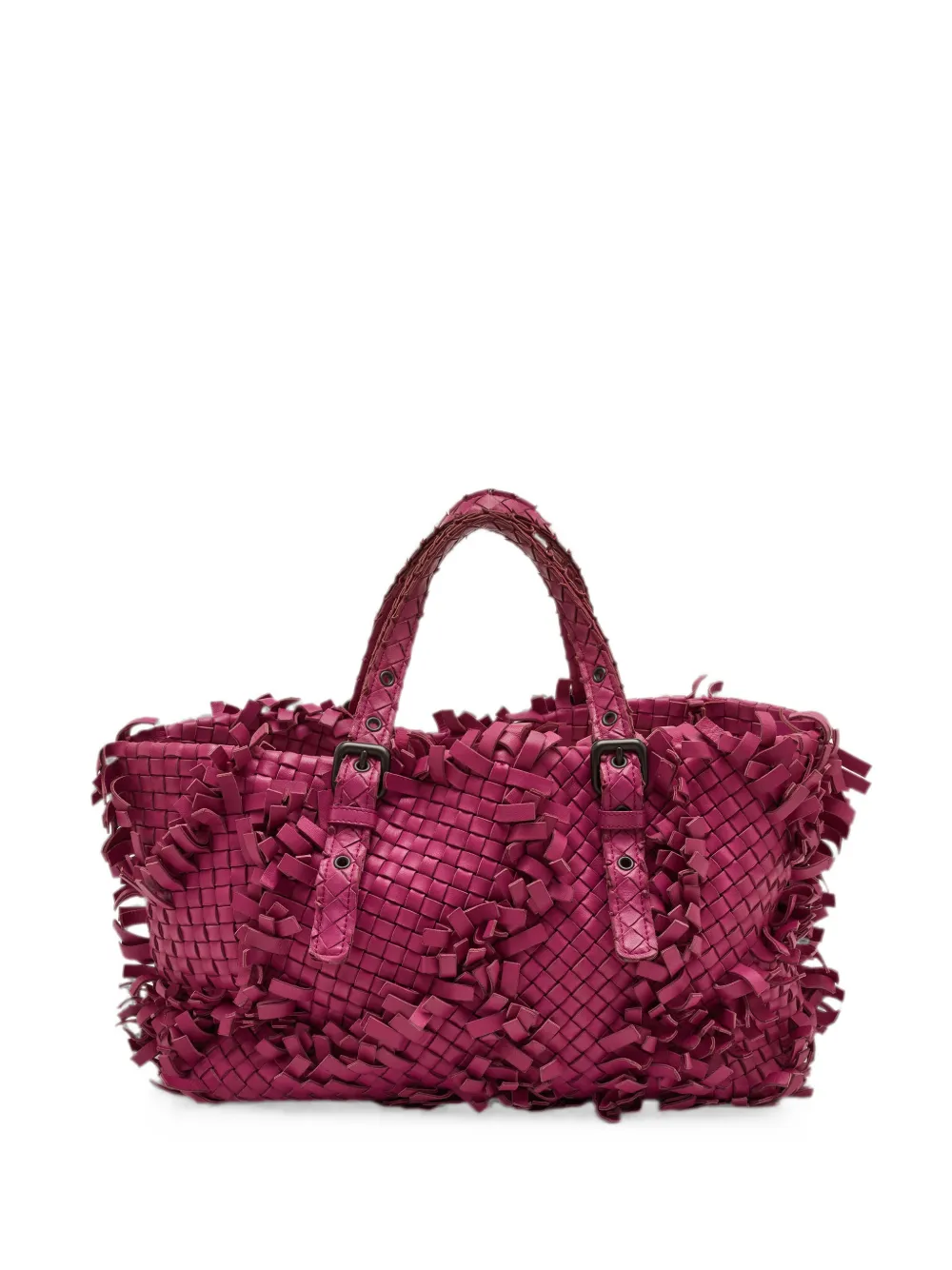 Bottega Veneta Pre-Owned Borsa tote Cabat Fringe con design Intrecciato - Rosa