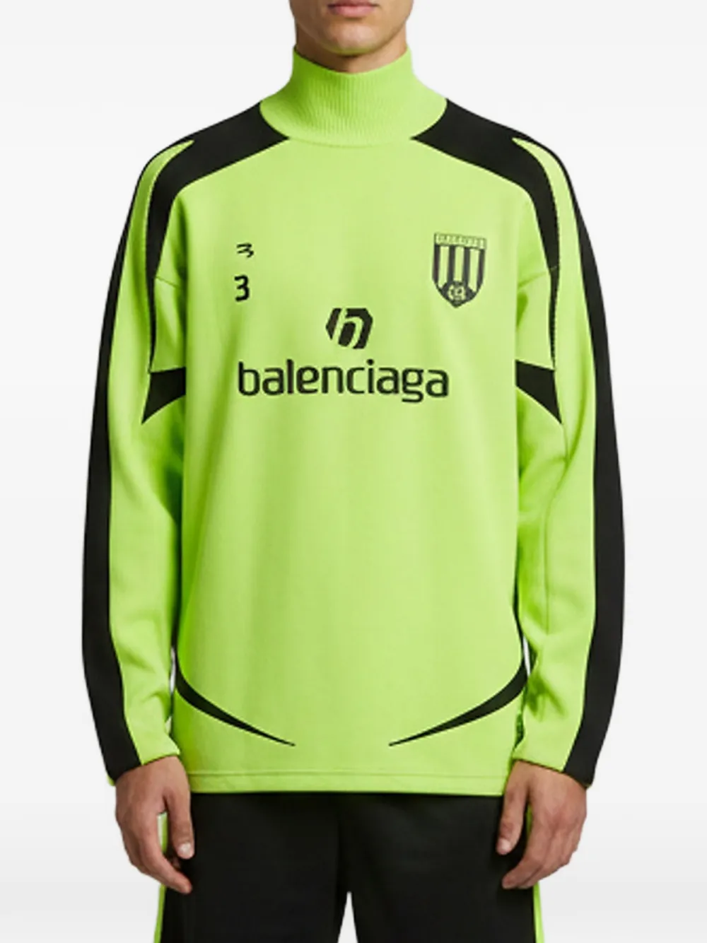 Balenciaga Pre-Owned turtleneck football sweatshirt - Verde