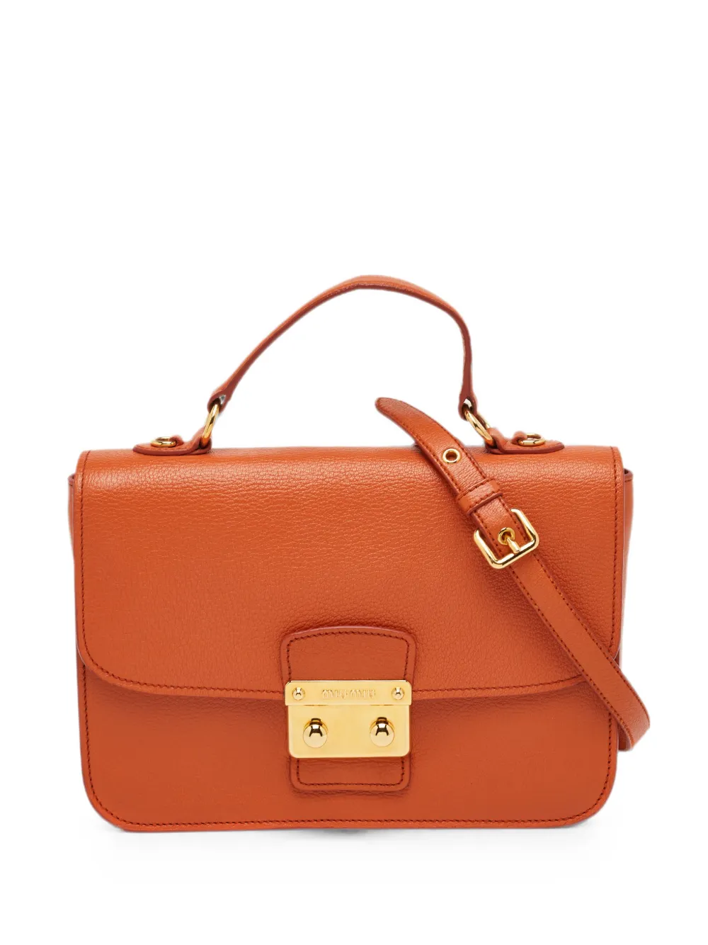 Miu Miu Pre-Owned Madras push-lock handbag - Arancione