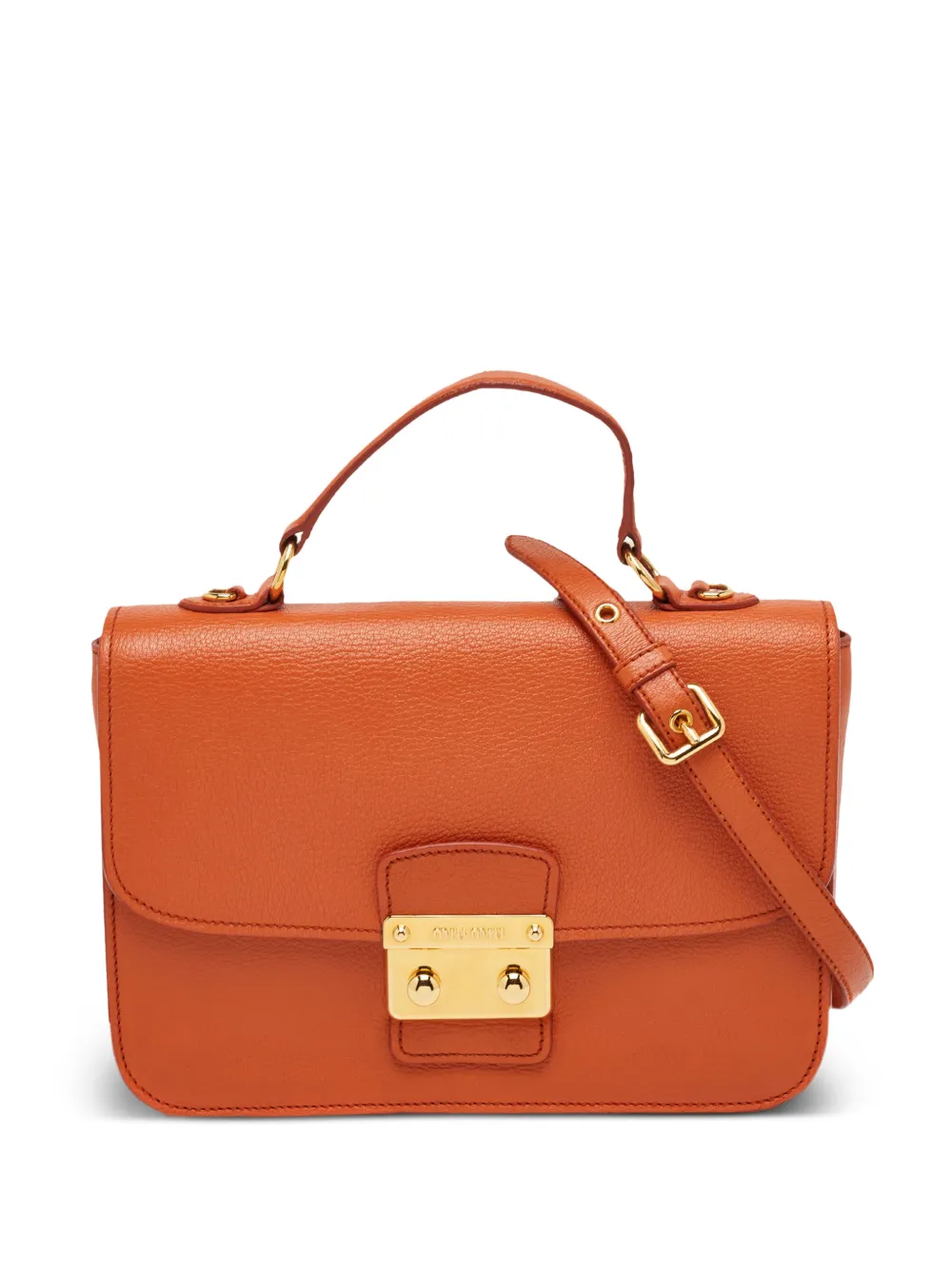 Miu Miu Pre-Owned Madras push-lock handbag - Orange