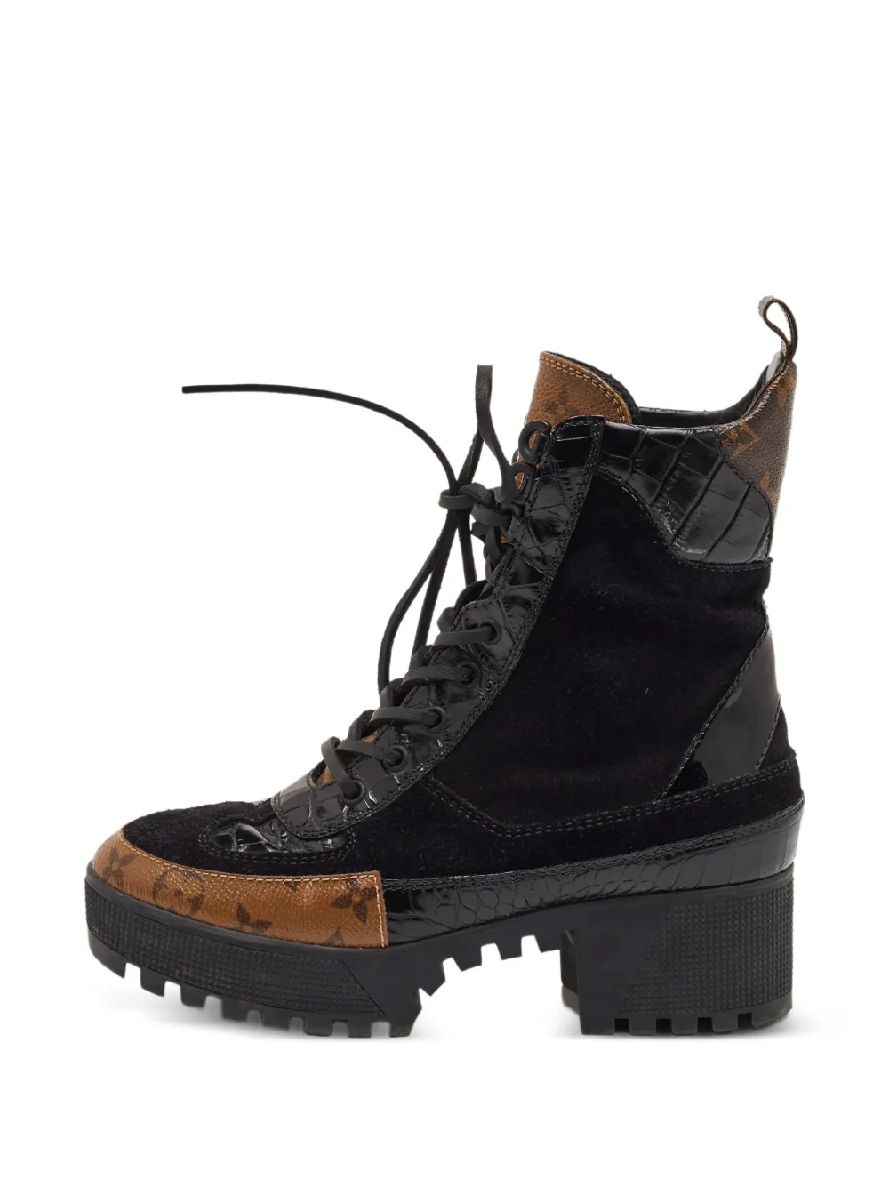 Louis Vuitton Pre-Owned Laureate Monogram combat boots - Schwarz