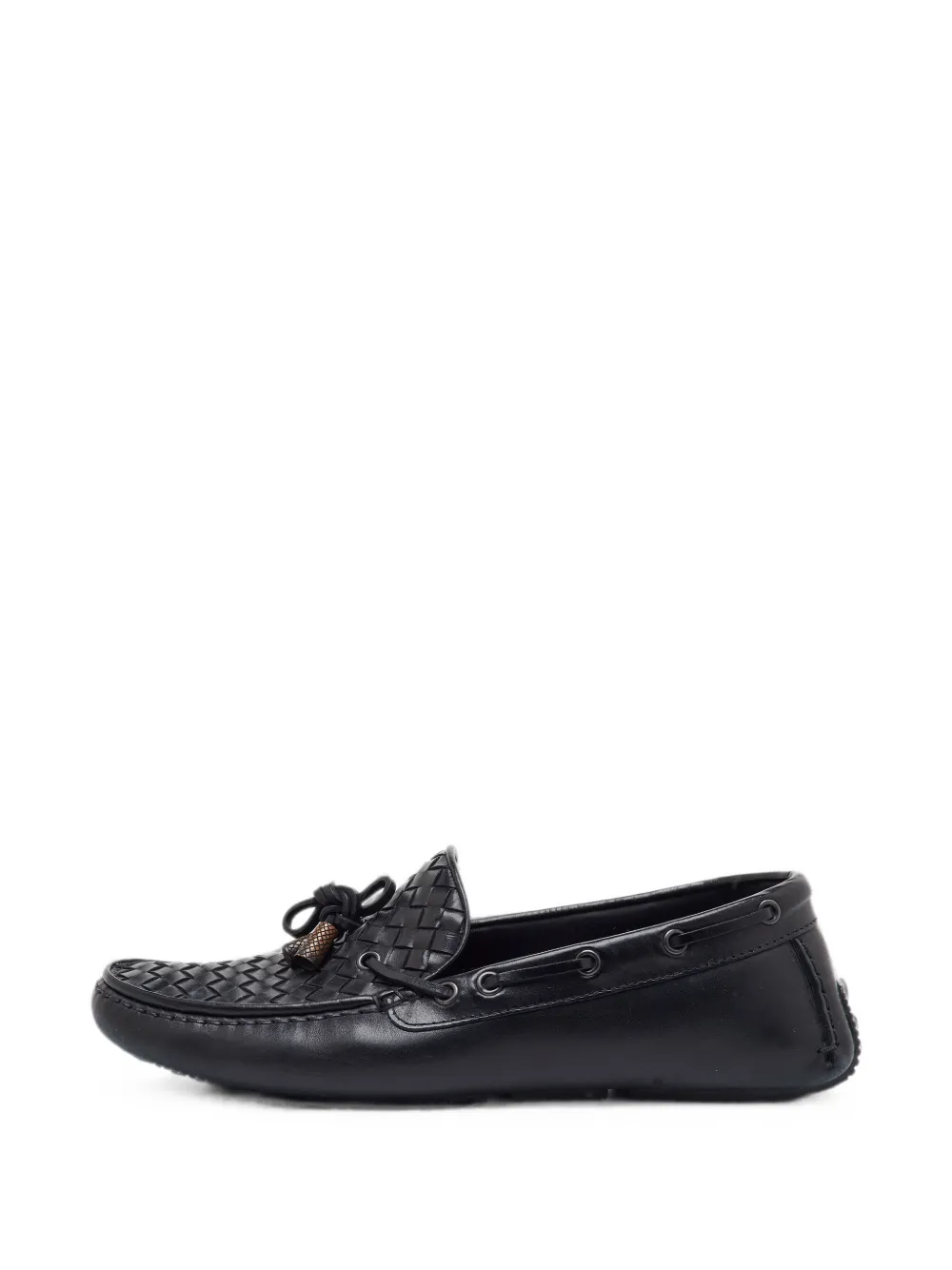 Bottega Veneta Pre-Owned Intrecciato bow loafers - Nero