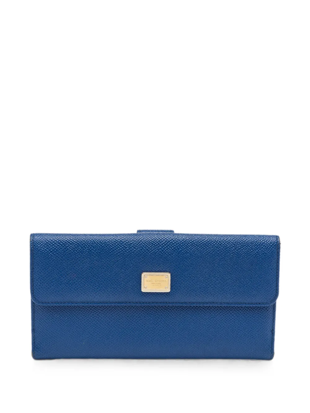 Dolce & Gabbana Pre-Owned logo-plaque leather wallet - Blu