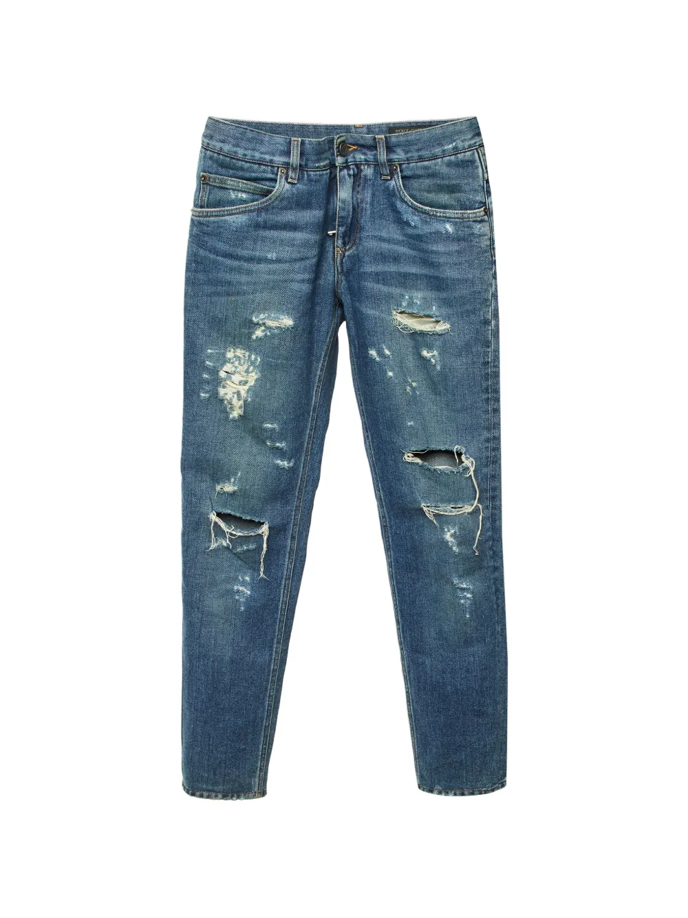 Dolce & Gabbana Pre-Owned distressed slim-fit jeans - Blu