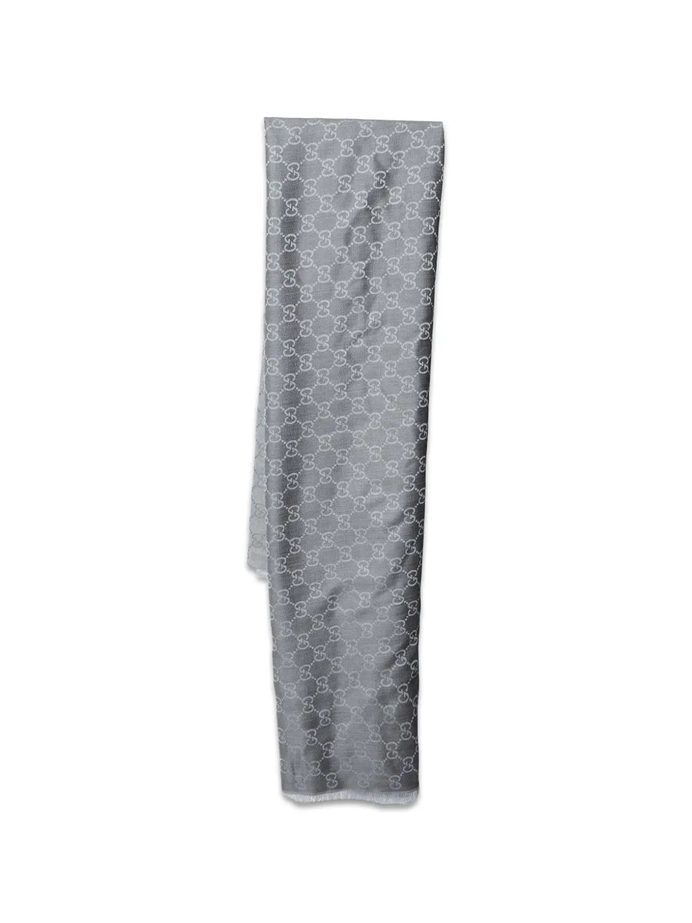 Gucci Pre-Owned GG jacquard fringed scarf - Grigio