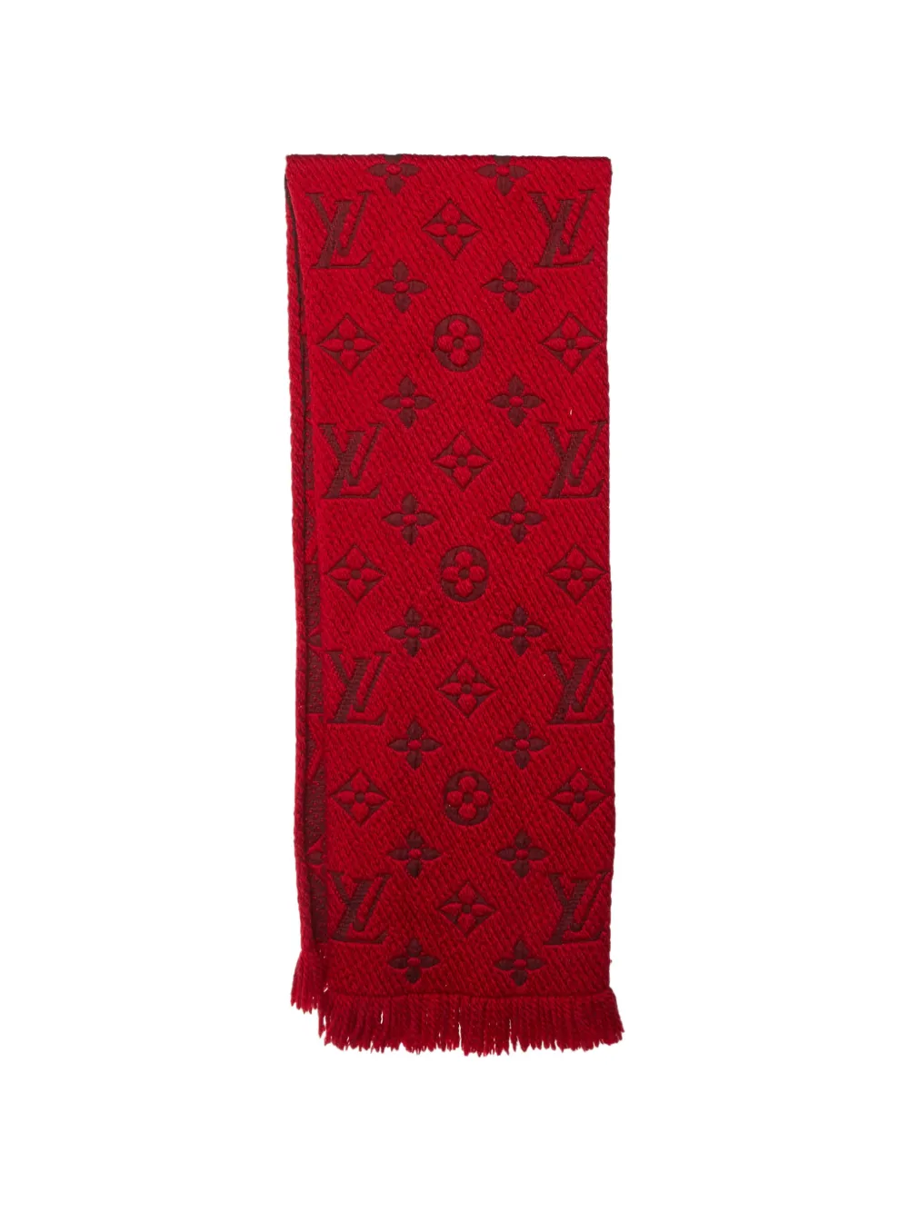 Louis Vuitton Pre-Owned Sciarpa con frange Logomania - Rosso