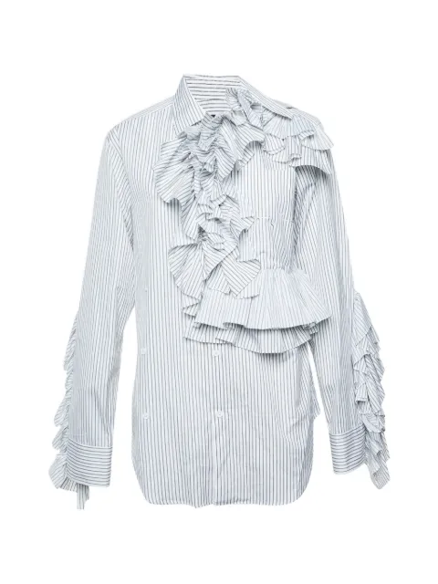 Louis Vuitton Pre-Owned ruffled striped shirt