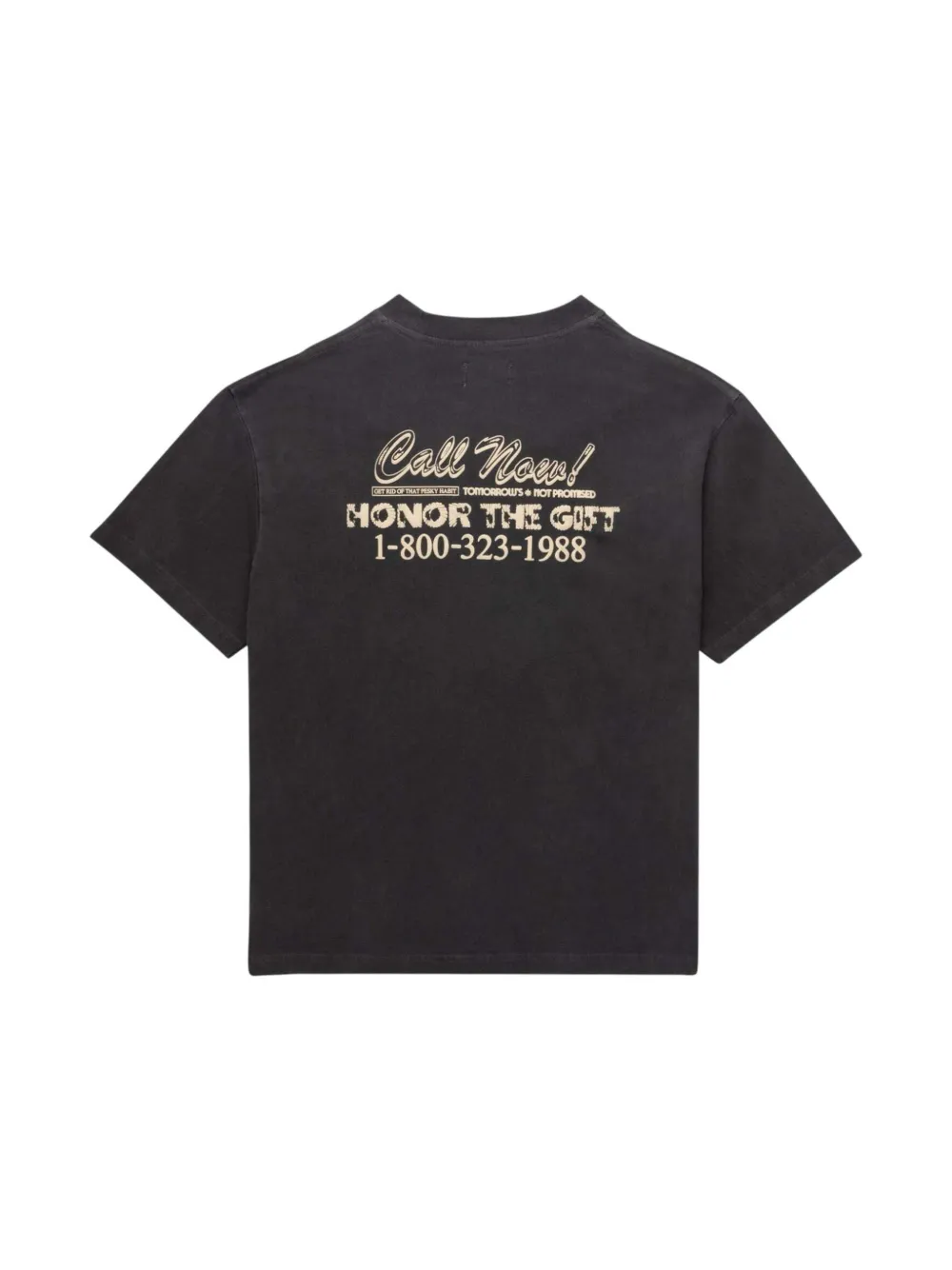 Honor The Gift T-shirt met pofprint Grijs