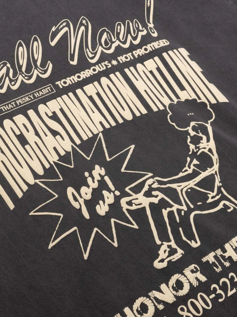 Honor The Gift T-shirt met pofprint Grijs