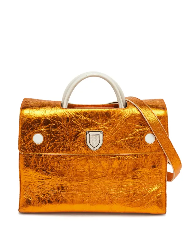Dior Pre-owned 2016 Large Diorever Metallic Handbag in Orange