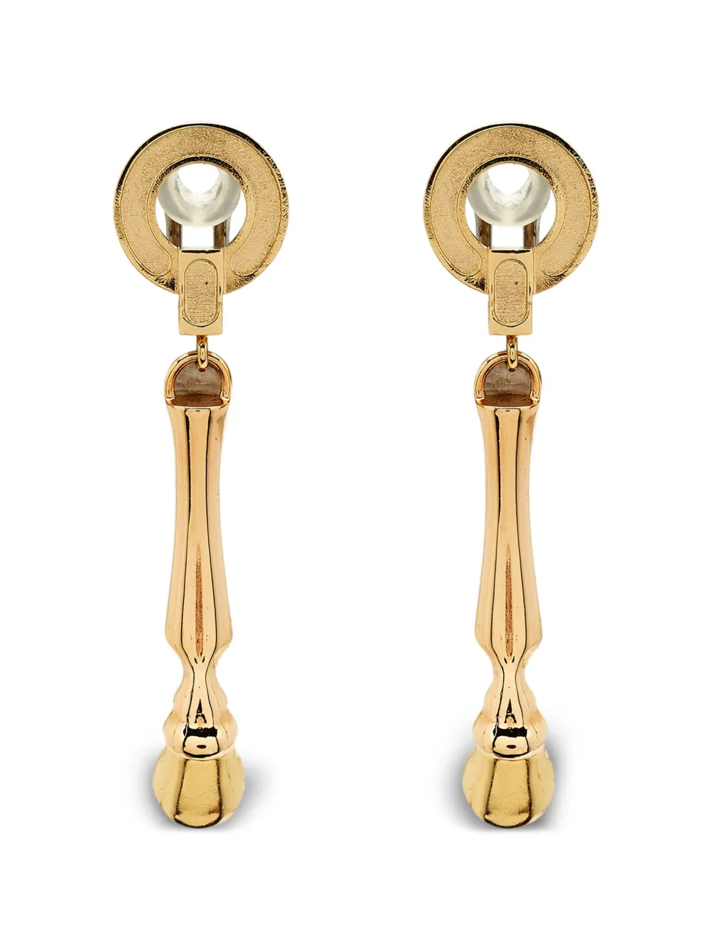 Burberry Pre-Owned polished-finish drop earrings - Oro