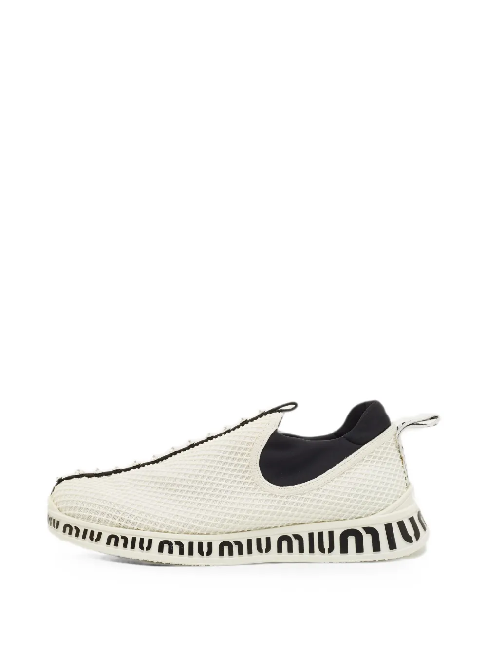 Miu Miu Pre-Owned crystal-embellished sneakers - Weiß