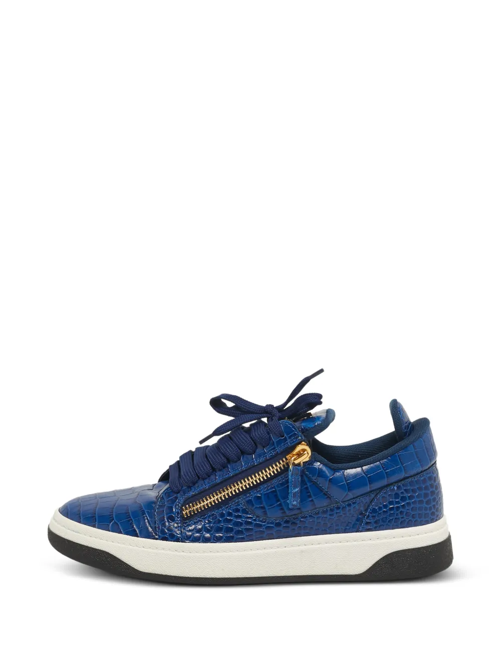 Giuseppe Zanotti Vintage croc-embossed side-zip sneakers - Blau