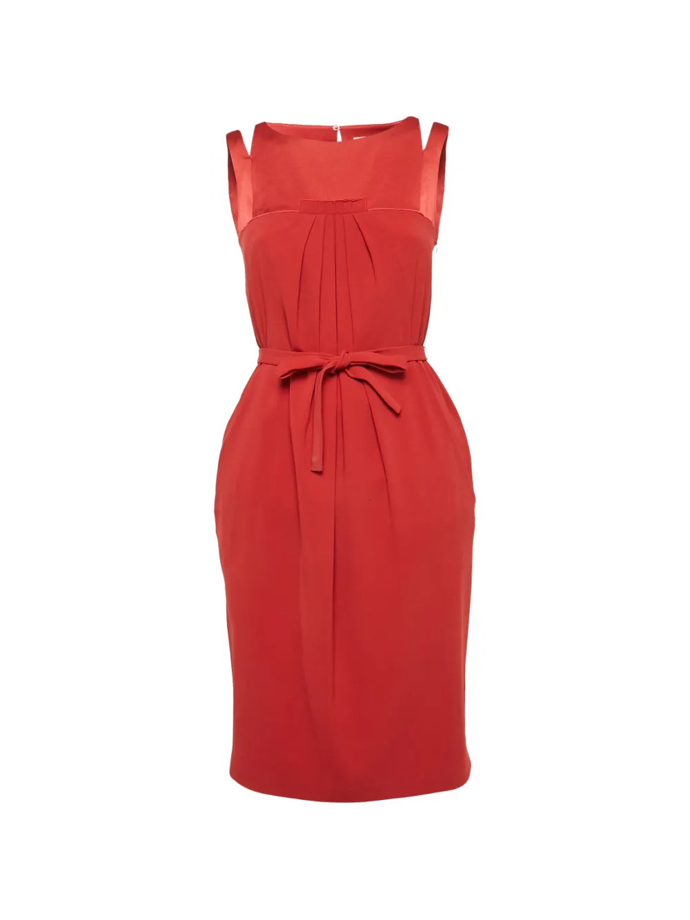 Paule Ka pleated belted dress - Rosso