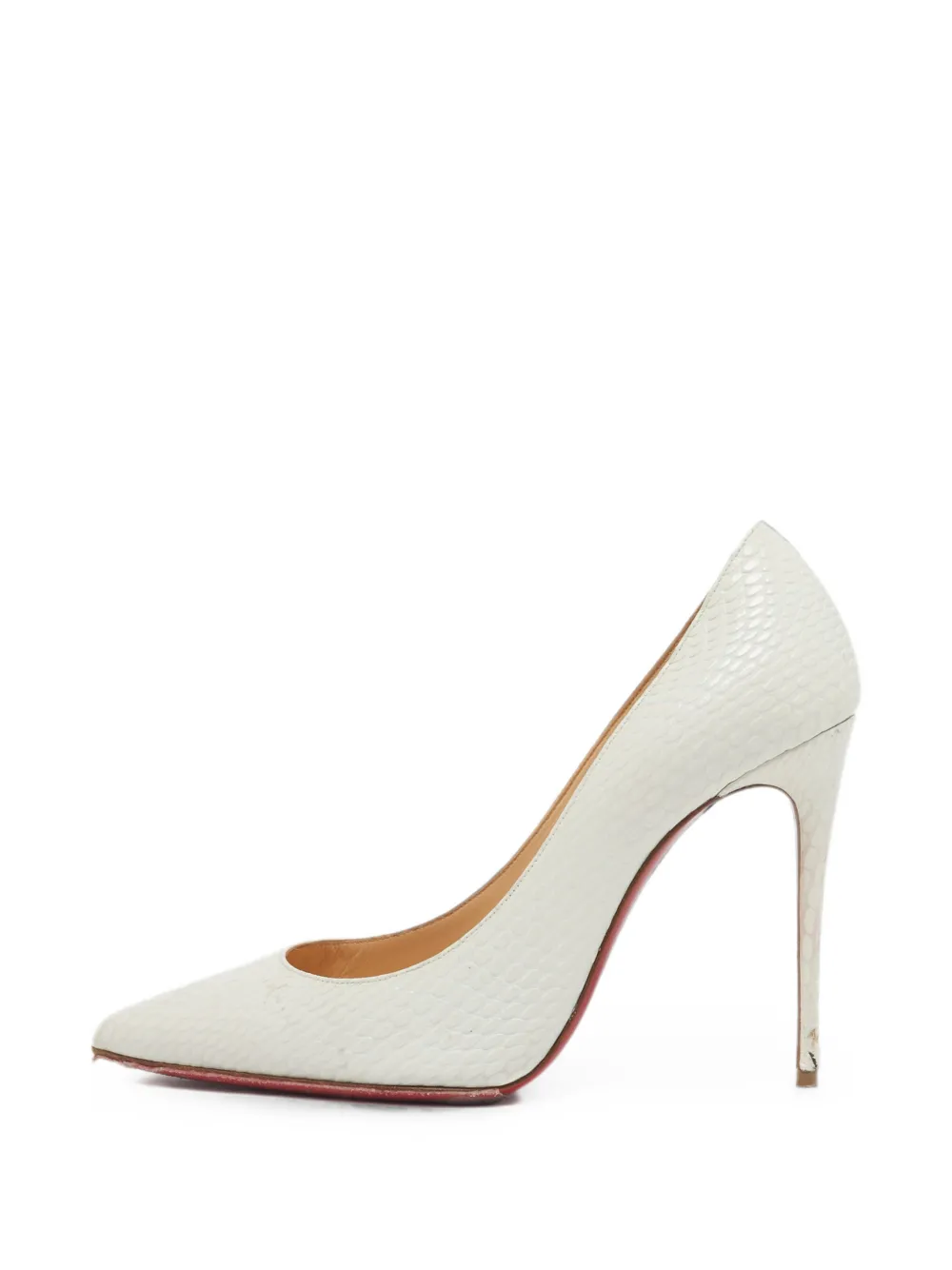 Christian Louboutin Pre-Owned So Kate Pumps mit Python-Prägung - Weiß