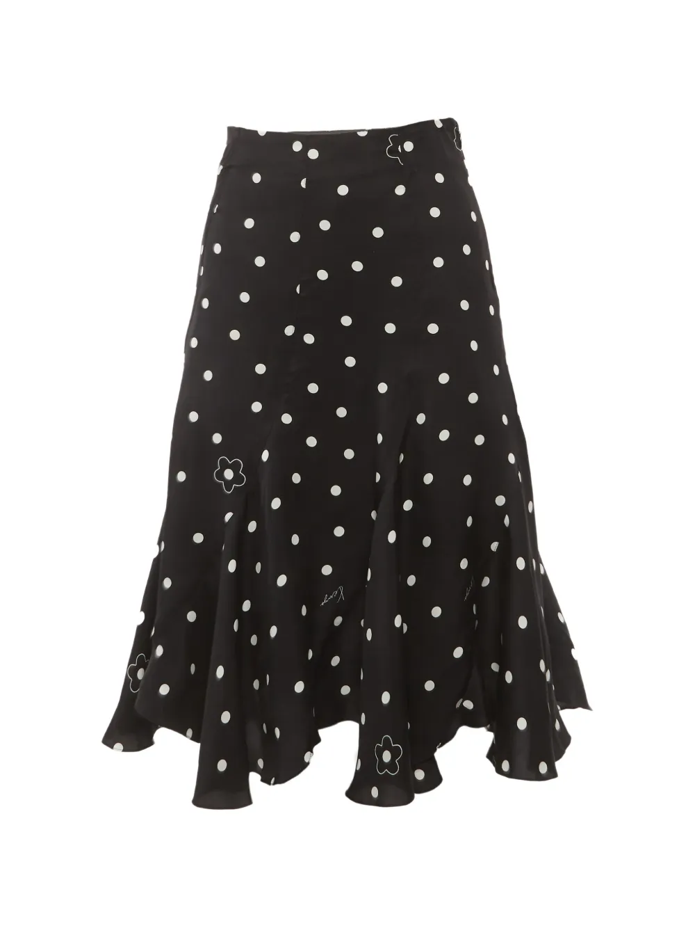 Kenzo Pre-Owned polka-dot flared midi skirt - Nero