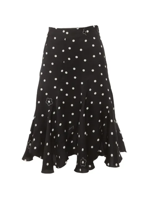 Kenzo Pre-Owned polka-dot flared midi skirt