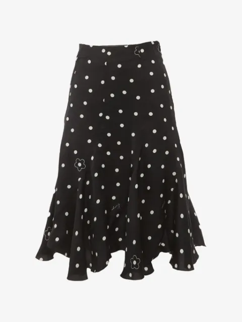 Kenzo Pre-Owned polka-dot flared midi skirt