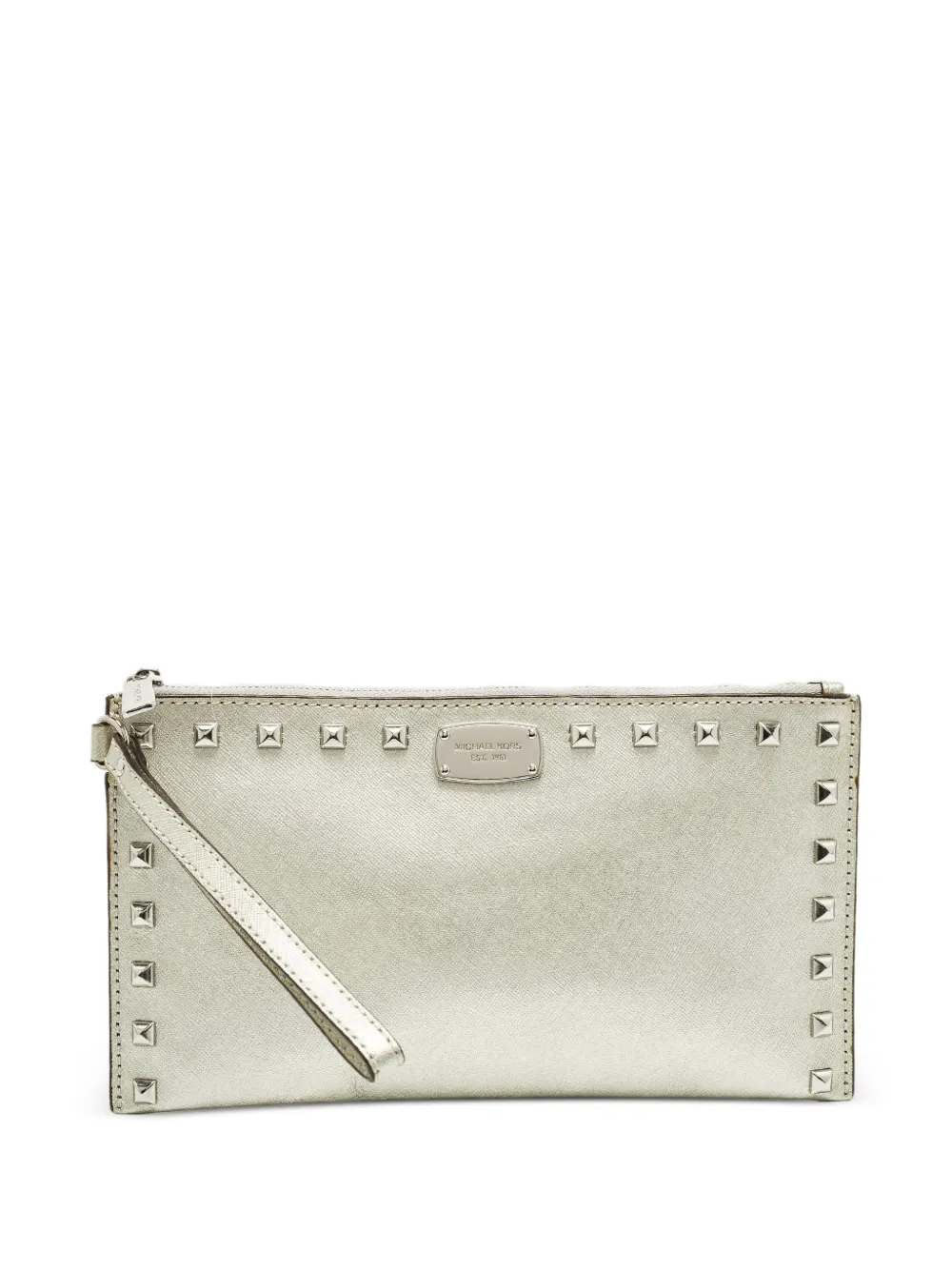 Michael Kors Vintage pochette à détails de clous Saffiano - Argent