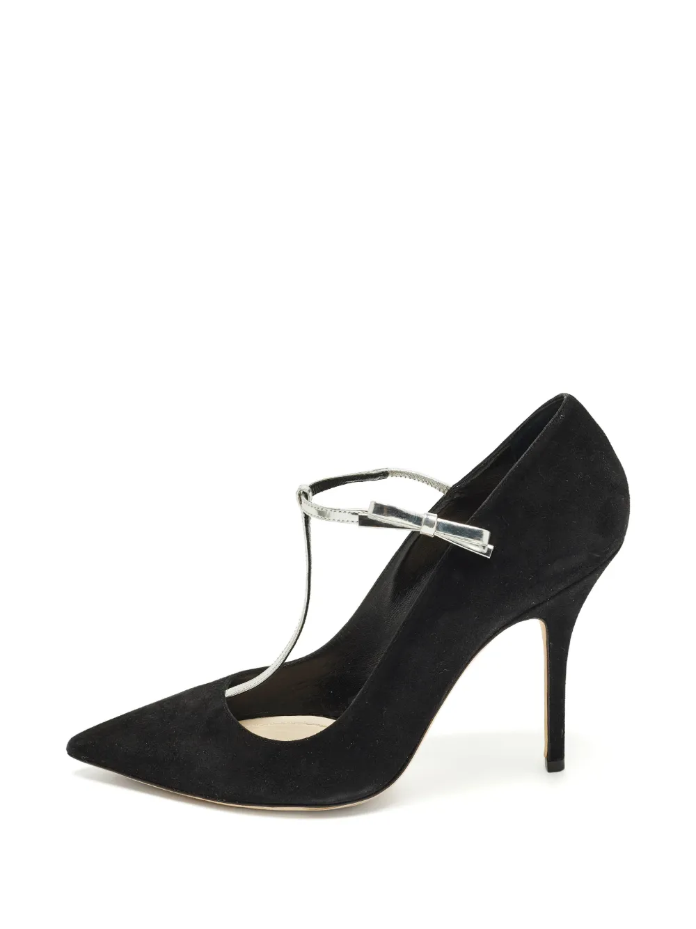 Christian Dior Pre-Owned Coquette T-strap bow-detail leather heeled pumps - Nero