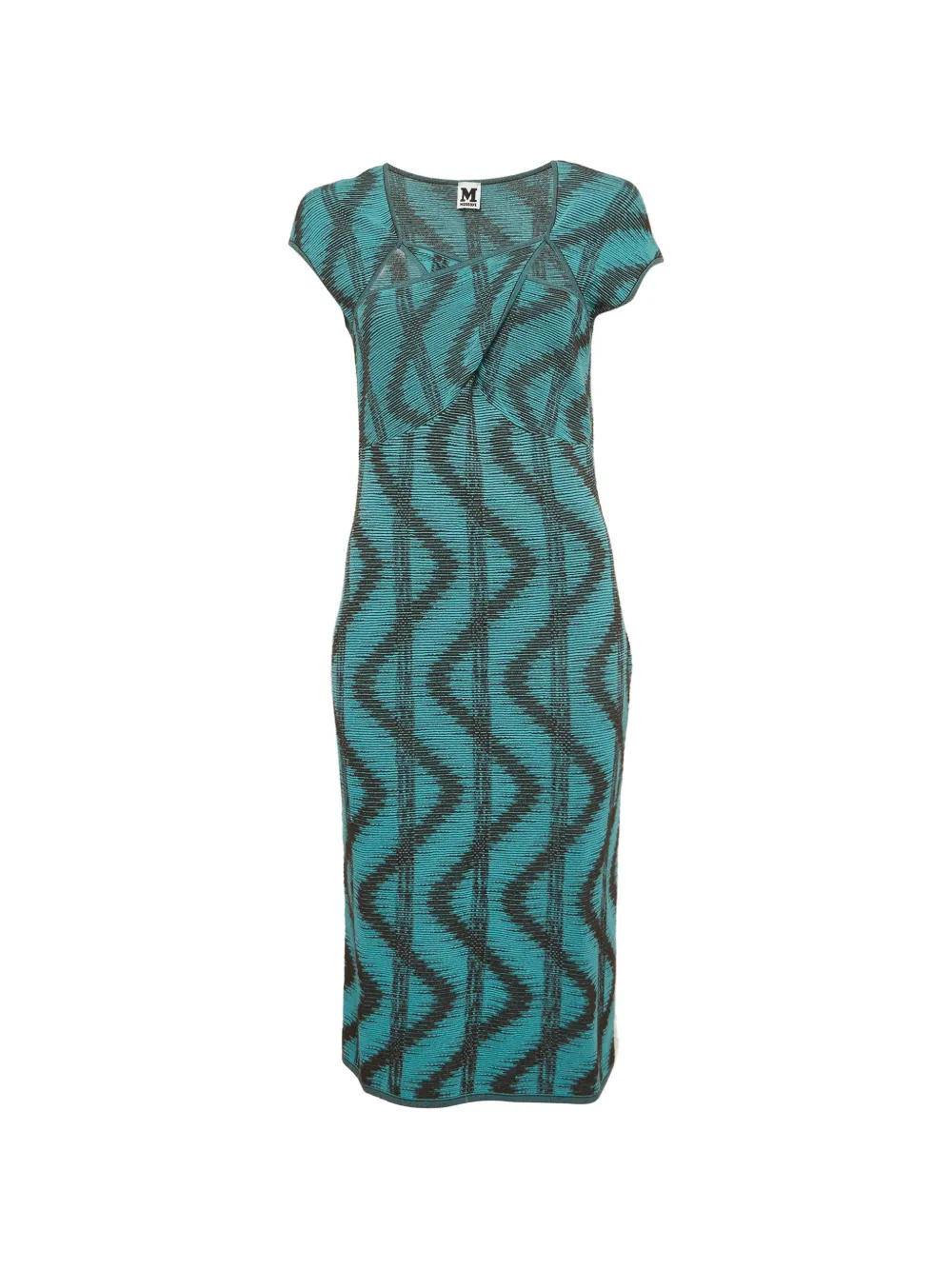 Missoni Pre-Owned zigzag-pattern knit midi dress - Blu