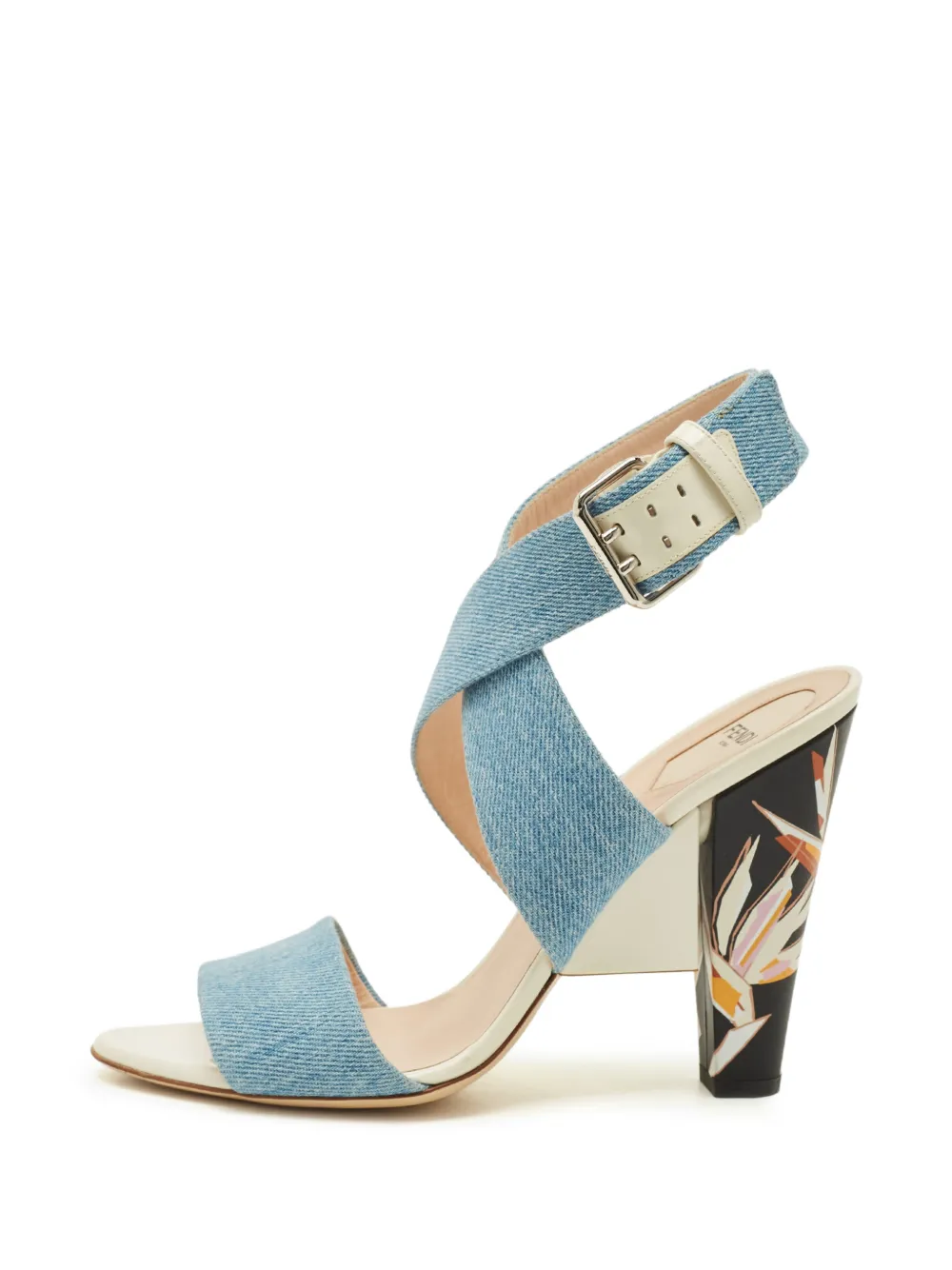 Fendi Pre-Owned Gewickelte Sandalen mit Blumendetail - Blau