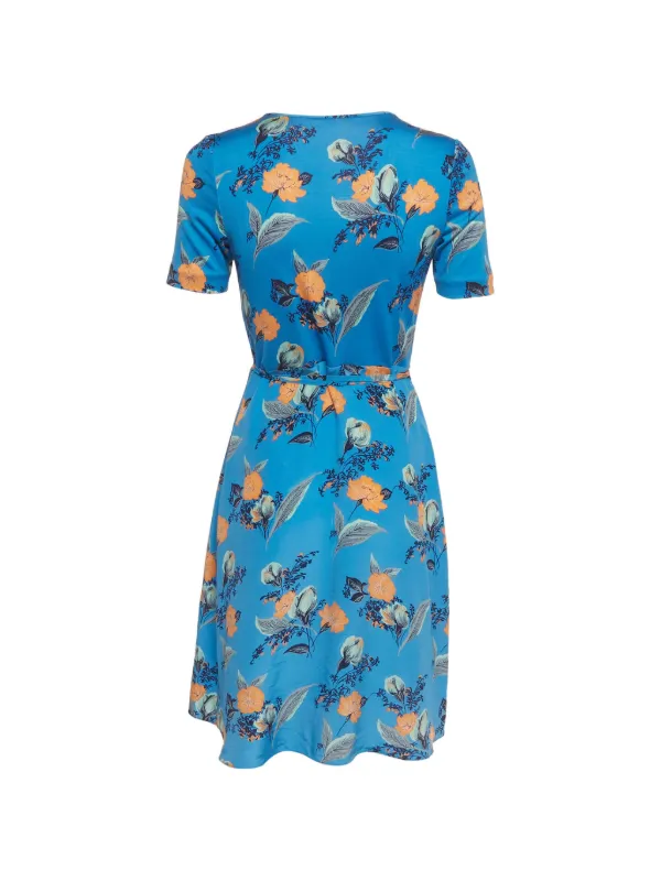 diane von furstenberg blue wrap dress Diane Von Furstenberg Jeanne Two Blue Silk Wrap Dress Sz 4 Worn Once