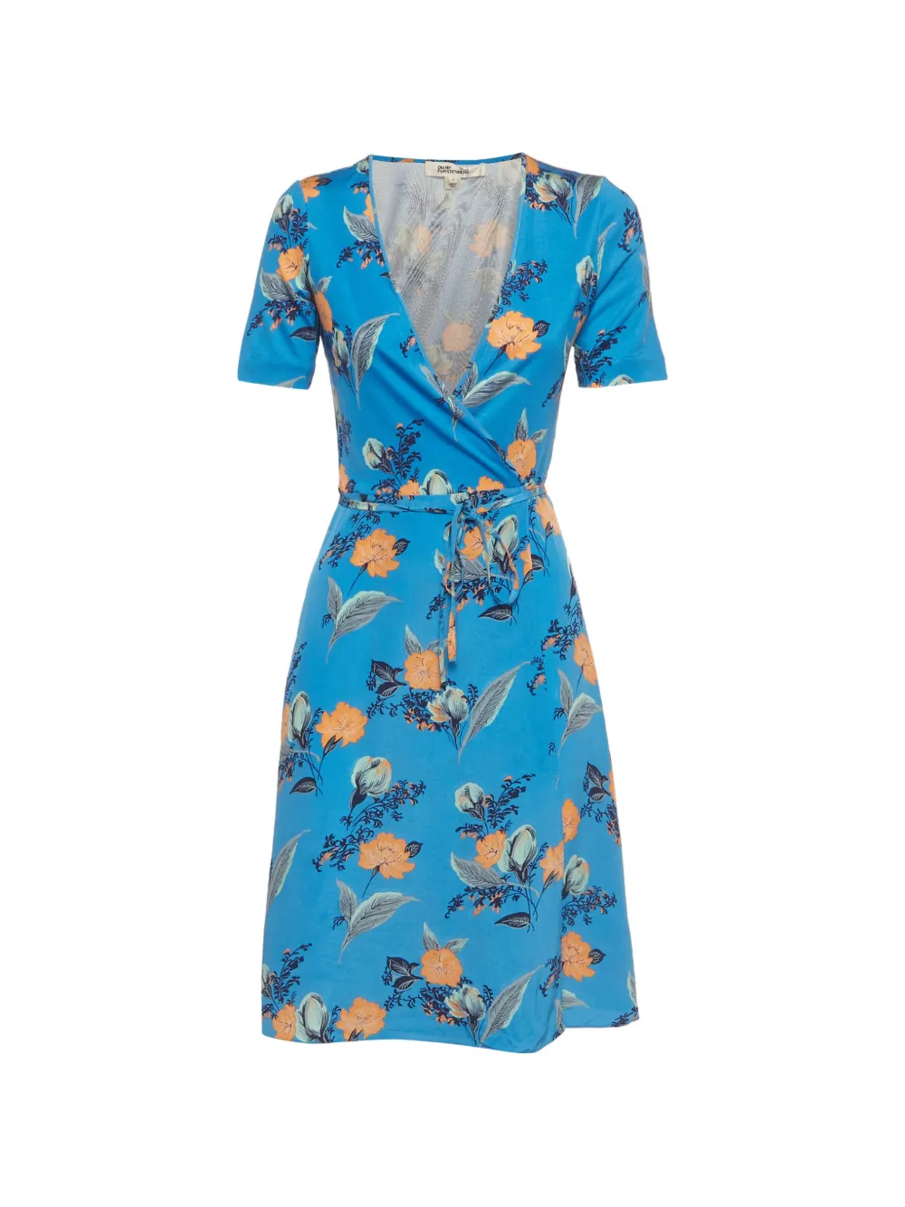 Diane Von Furstenberg Vintage floral-print wrap mini dress - Blu