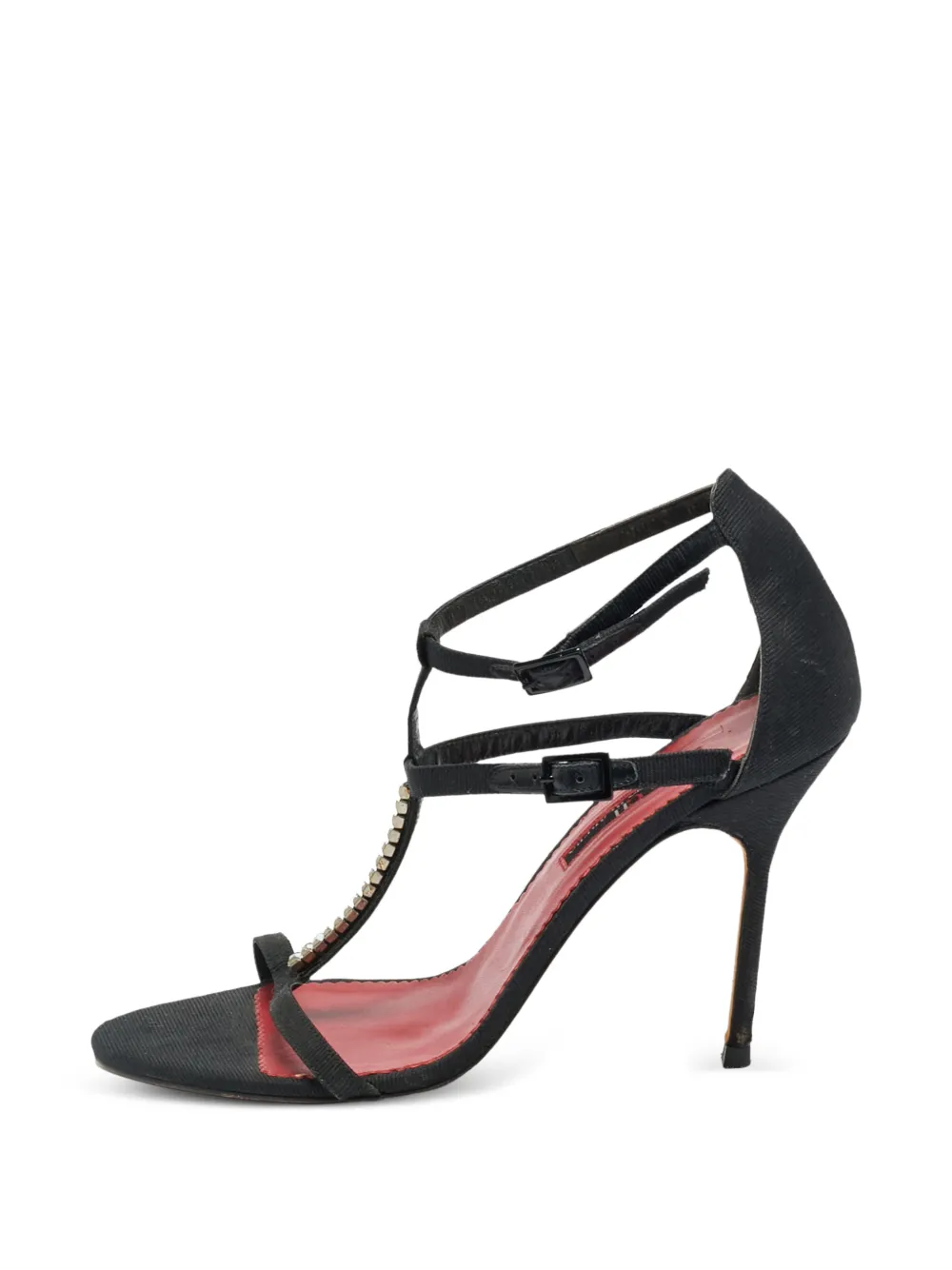 Carolina Herrera Vintage crystal-embellished ankle-strap sandals - Schwarz