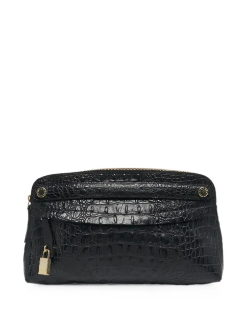 Furla croc-embossed leather clutch bag