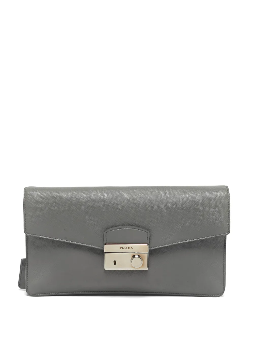 Prada Pre-Owned Saffiano soft clutch bag - Grigio