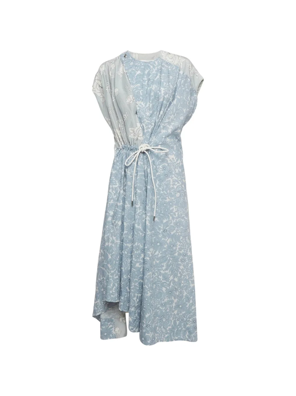 Max Mara floral-print asymmetrical midi dress - Blu