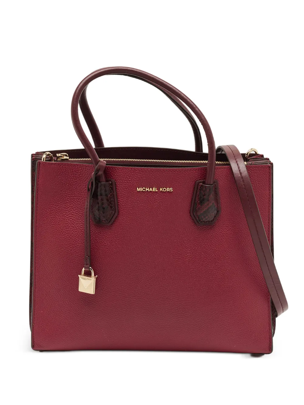 Michael Kors Vintage sac à main Mercer à effet peau de serpent - Rouge