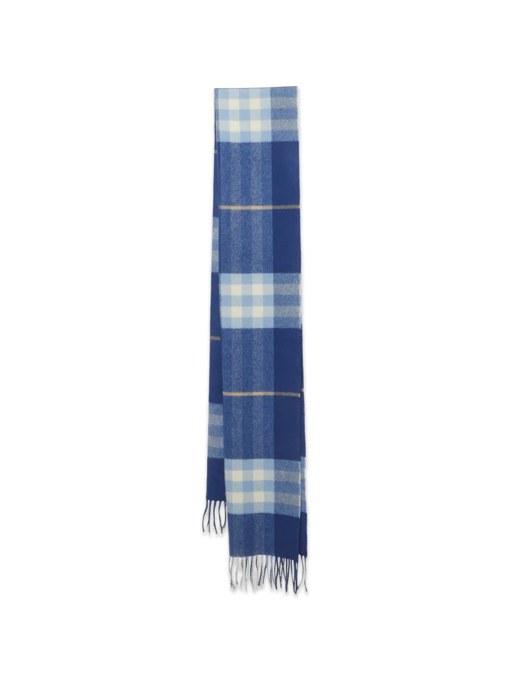 Burberry Pre-Owned checked fringed scarf - Blu