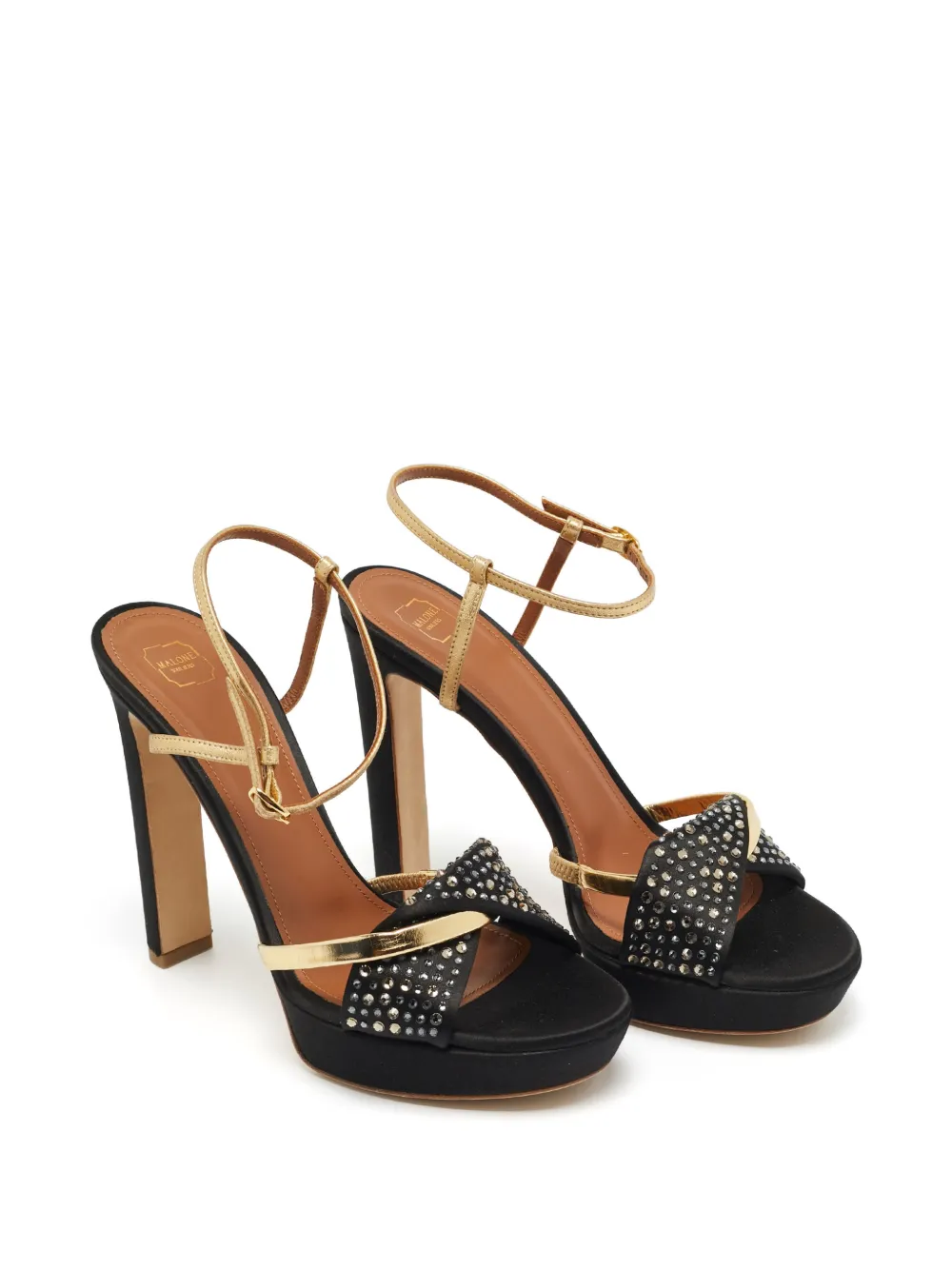 Malone Souliers Lauren rhinestone-embellished platform sandals - Nero