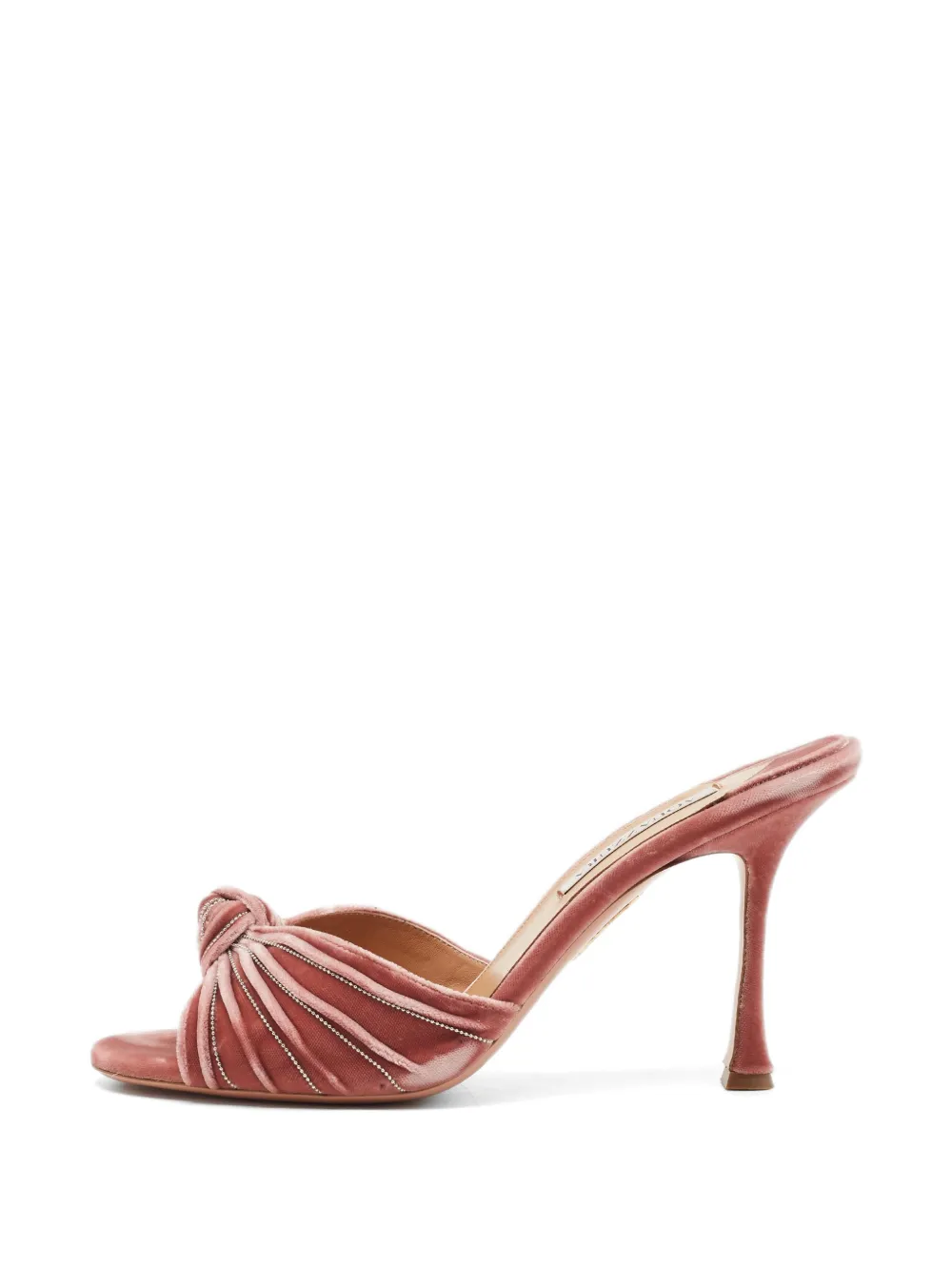 Aquazzura knot-detail velvet sandals - Rosa