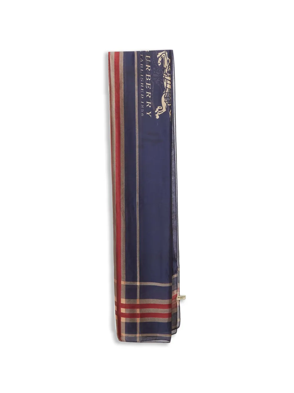 Burberry Pre-Owned check-pattern silk scarf - Blu