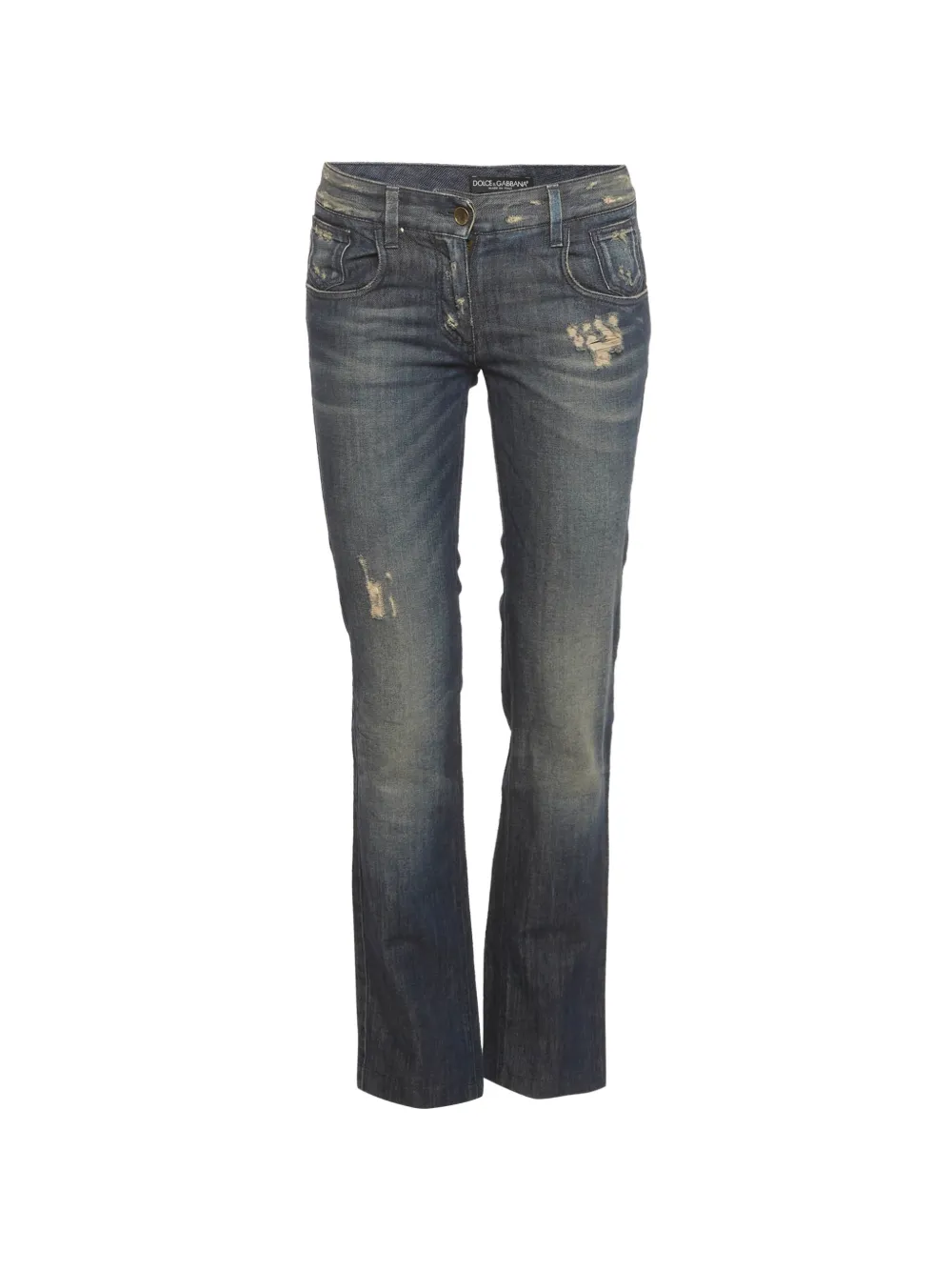 Dolce & Gabbana Pre-Owned distressed flared jeans - Blu