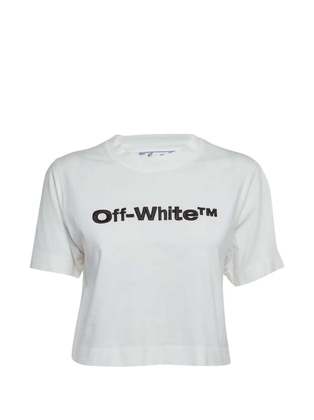 Off-White Pre-Owned logo-embroidered T-shirt - Bianco
