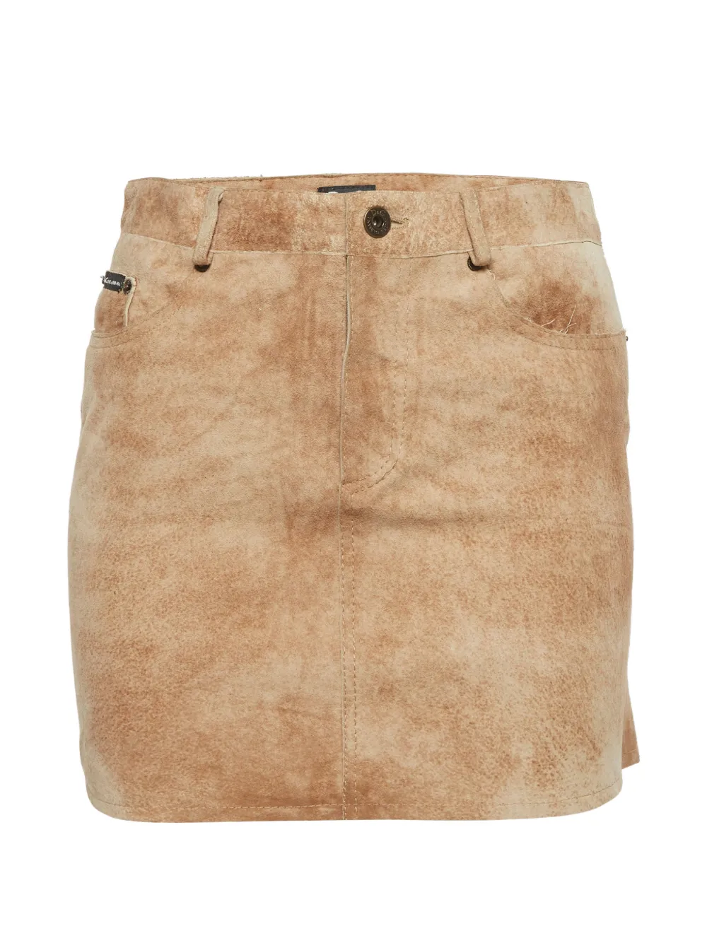 Pre-owned Dolce & Gabbana Suede Mini Skirt In Neutral