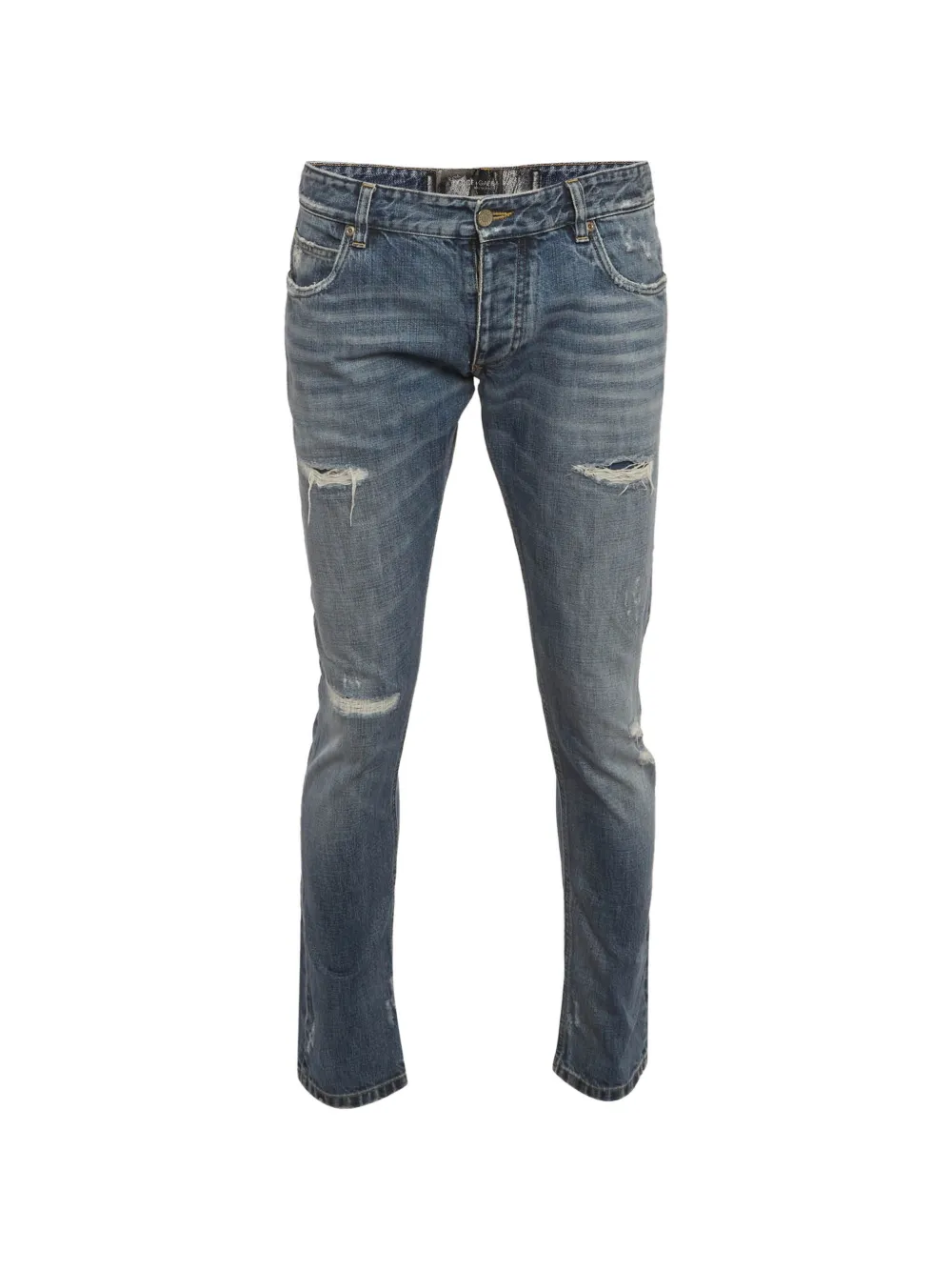Dolce & Gabbana Pre-Owned distressed-details denim jeans - Blu