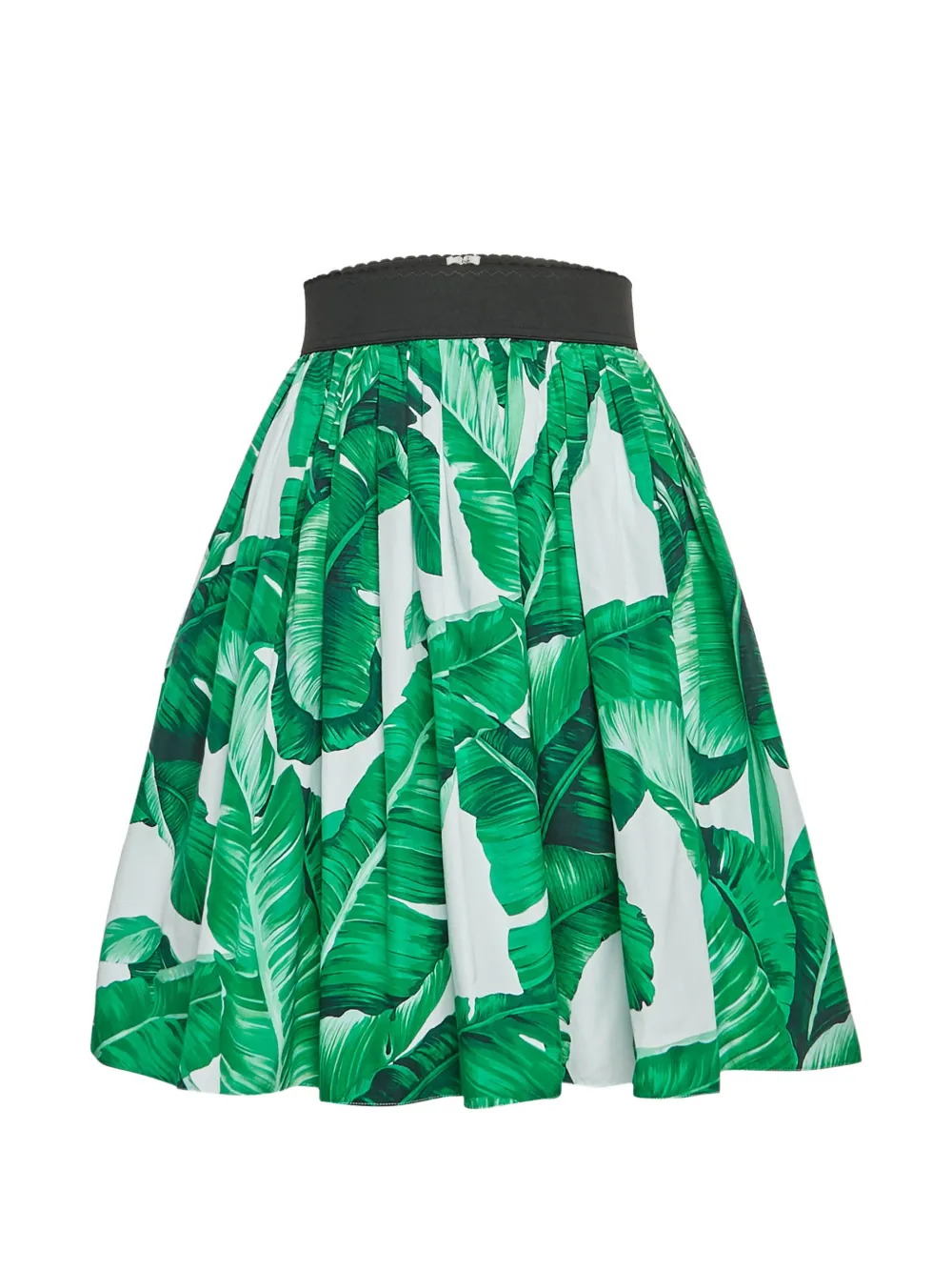 Dolce & Gabbana Pre-Owned leaf-print pleated mini skirt - Verde
