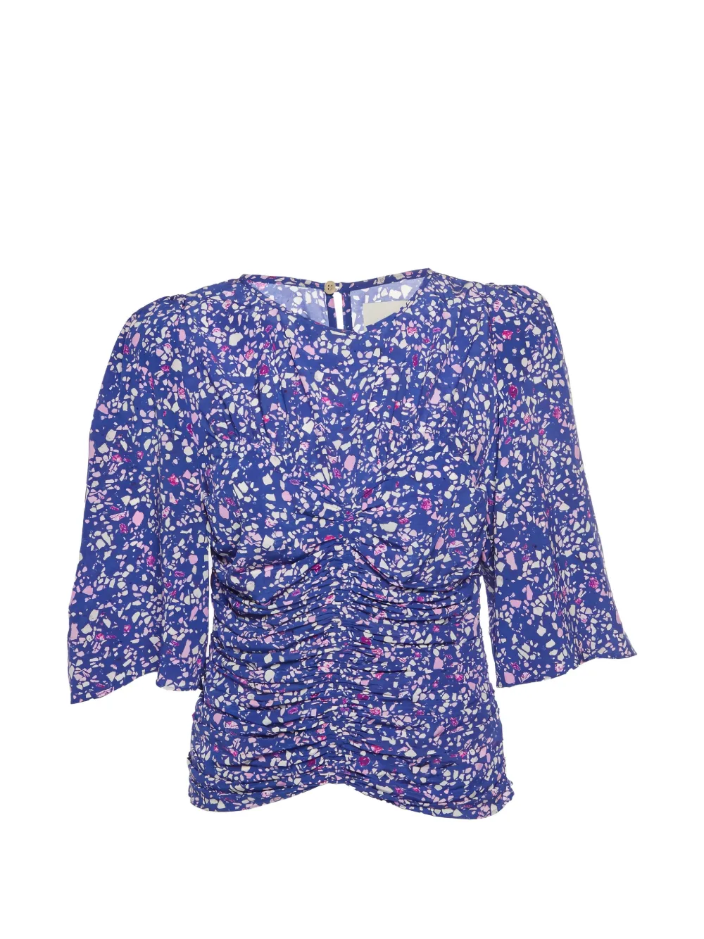 ISABEL MARANT Ruched speckle-print blouse - Blau