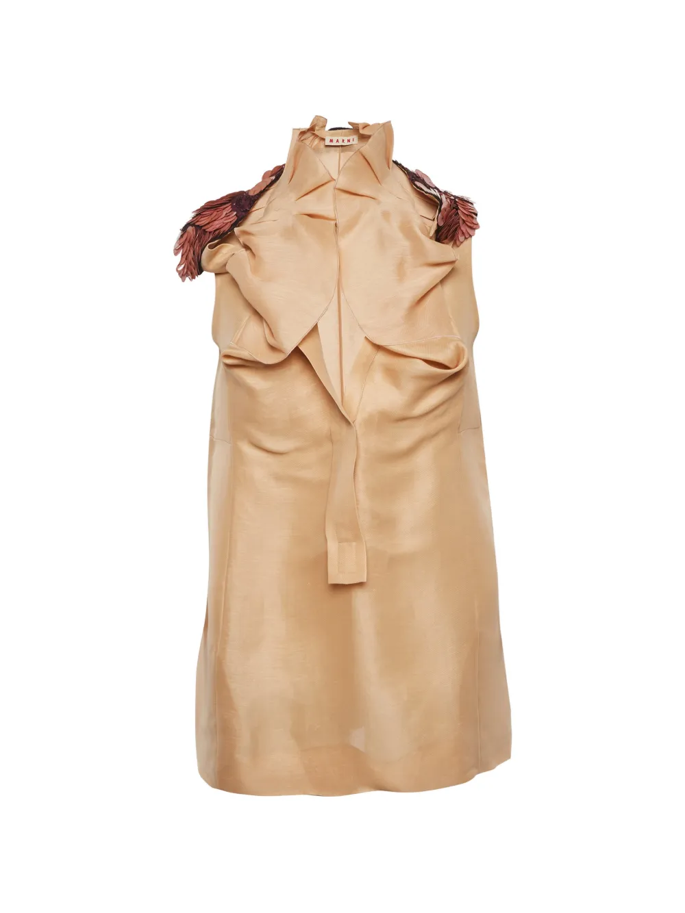 Marni Pre-Owned embellished ruffle blouse - Toni neutri